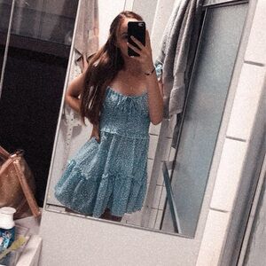 Blue and white sundress